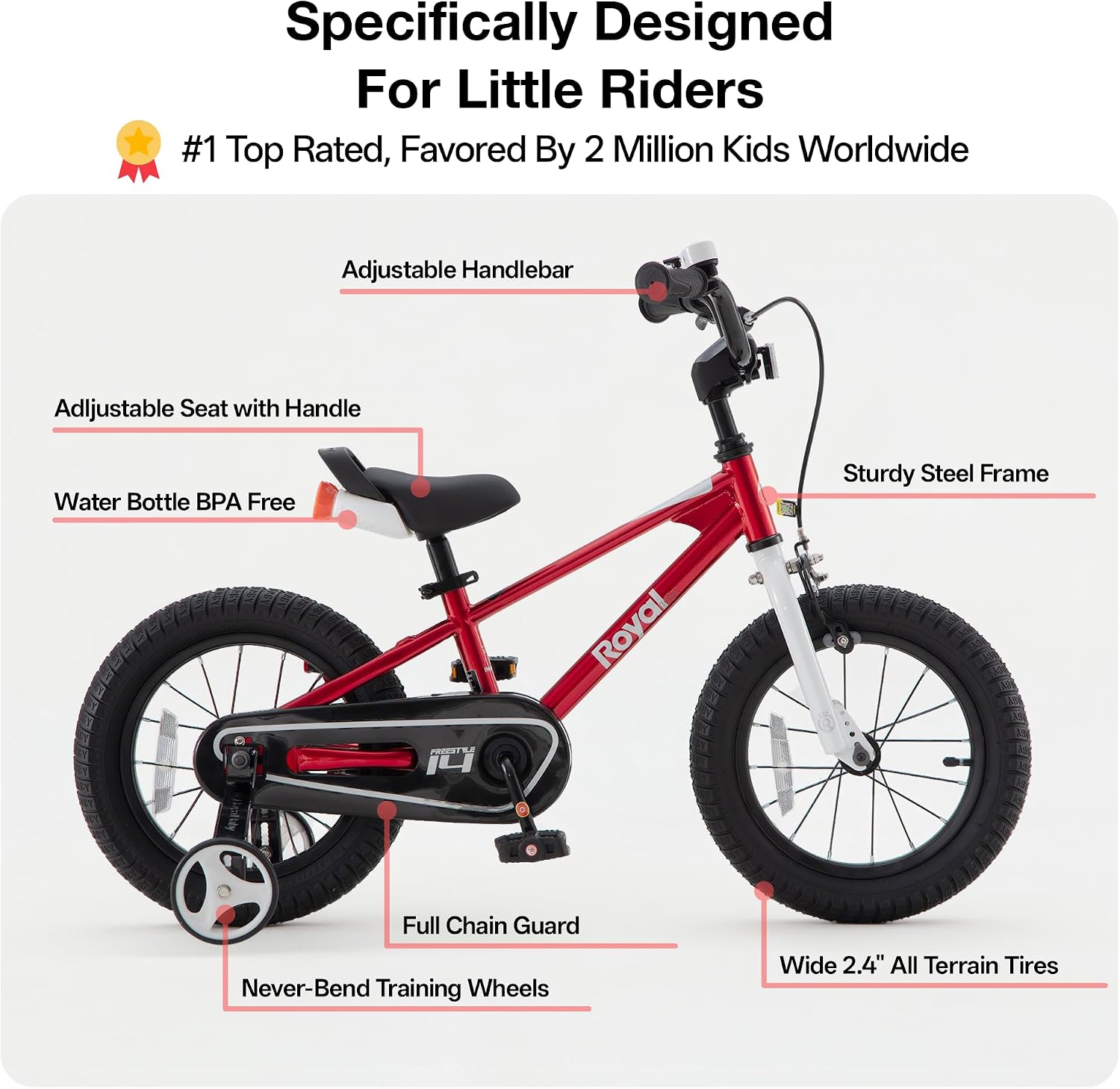 Detalle de RoyalBaby Freestyle Classic 14-inch kids bike