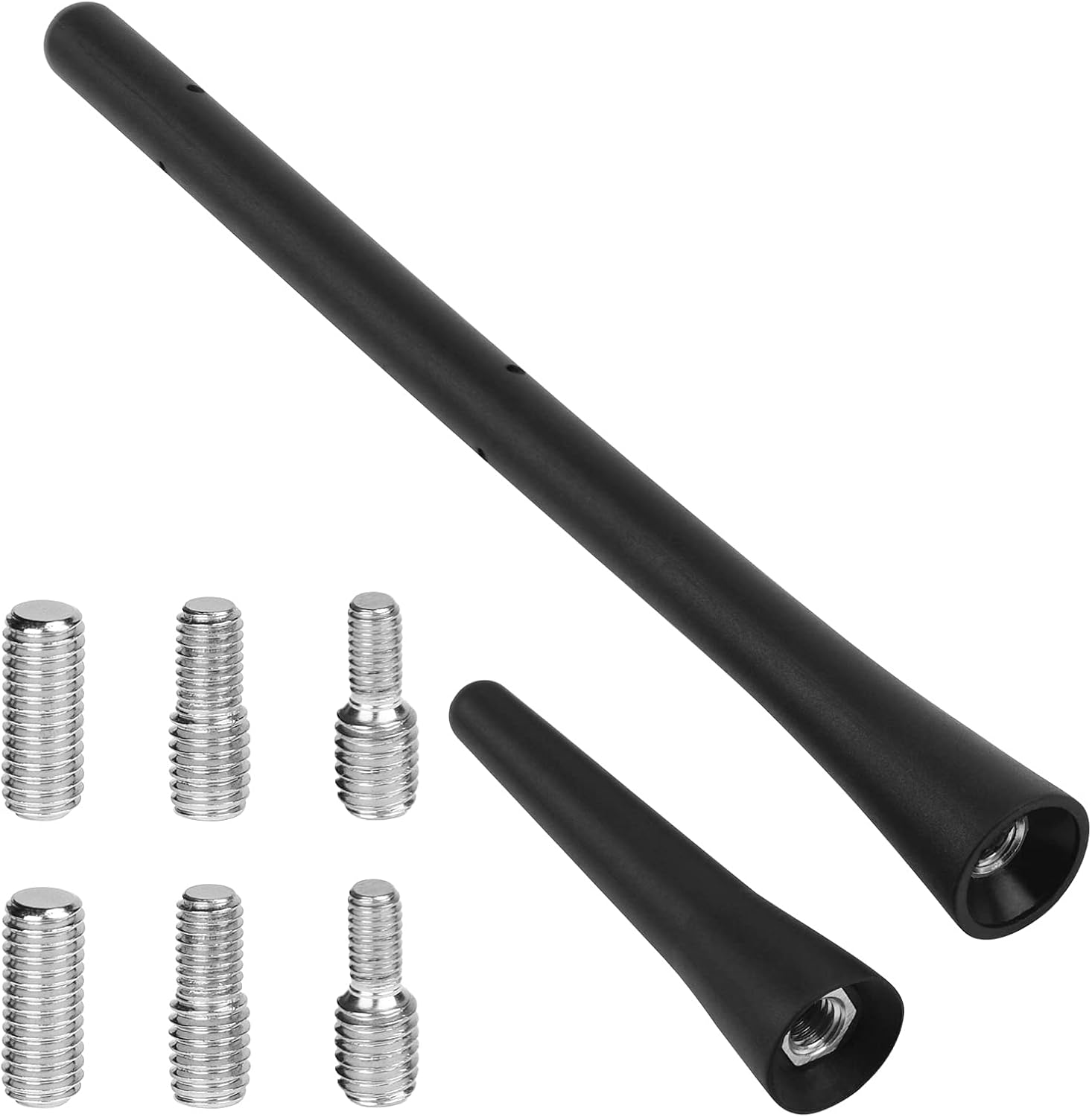 Detalle de URAQT Antenne de Voiture FM – Ensemble 2 pièces 6,5 cm / 18,5 cm avec vis M4/M5/M6, universelle et efficace