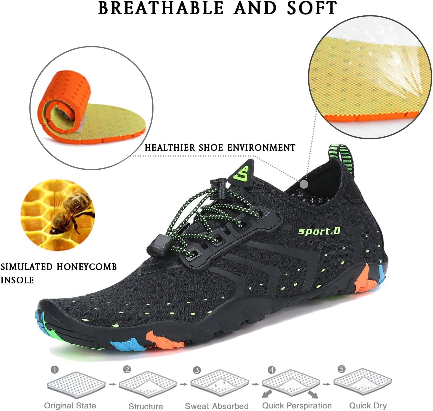 Detalle 2 de SAGUARO water shoes for men and women (quick-drying, lightweight) — Gr.2.5-13