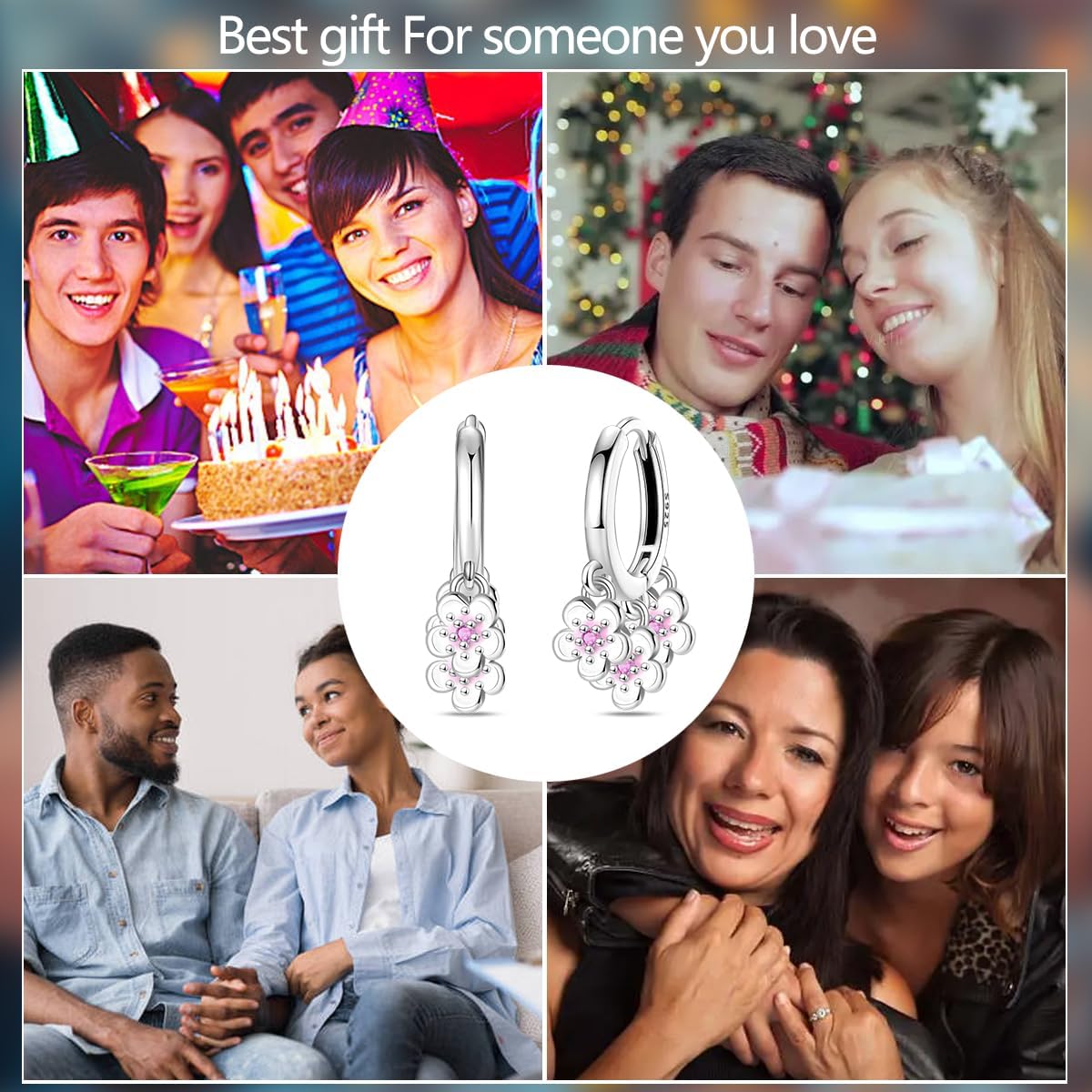 Thumbnail 5 de Stilvolle Damen Ohrringe 925 Silber Huggies Kubische Zirkonia