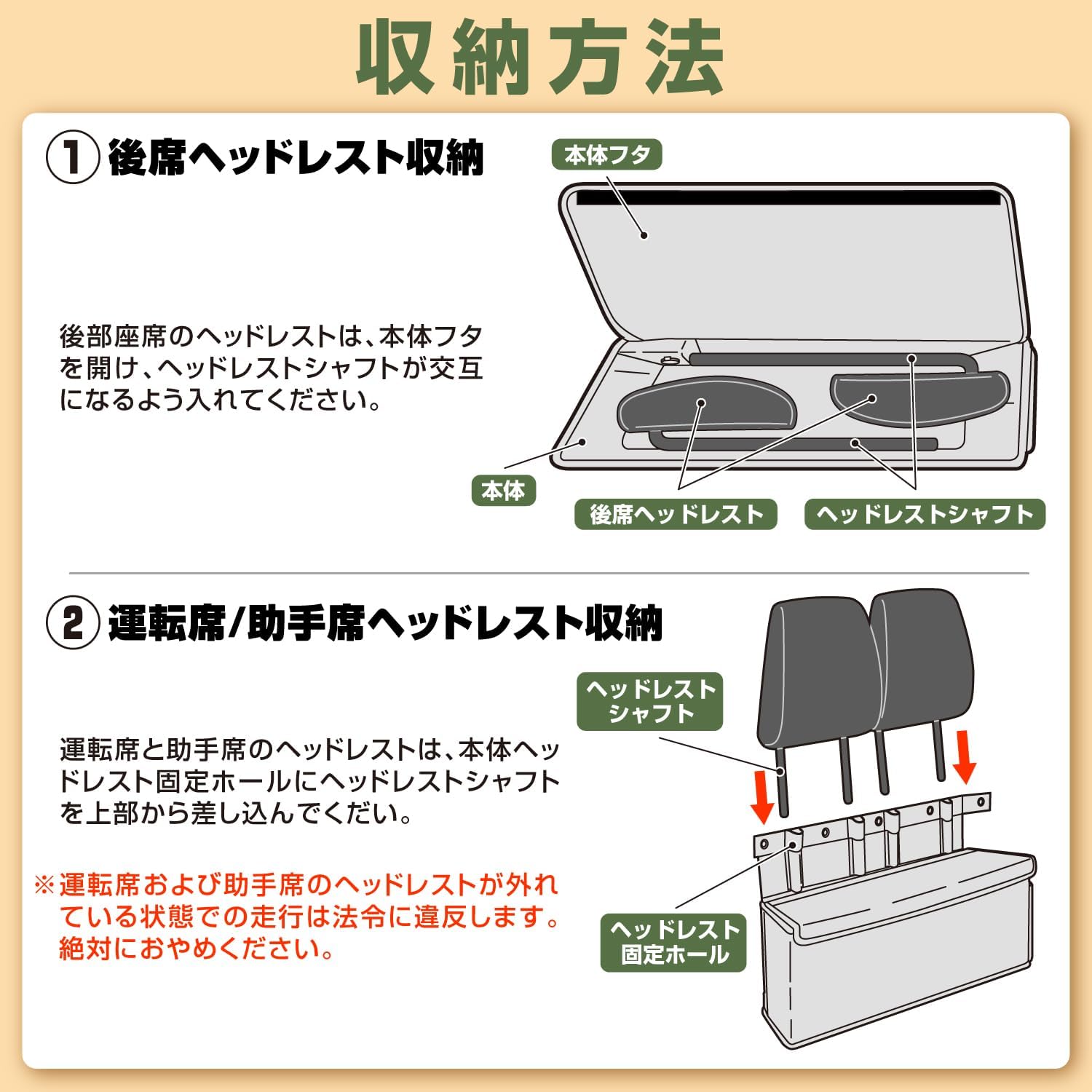 Thumbnail 6 de セイワ(SEIWA) IMP181 ジムニー/シエラ専用ヘッドレスト収納ボックス 5室・折りたたみ式