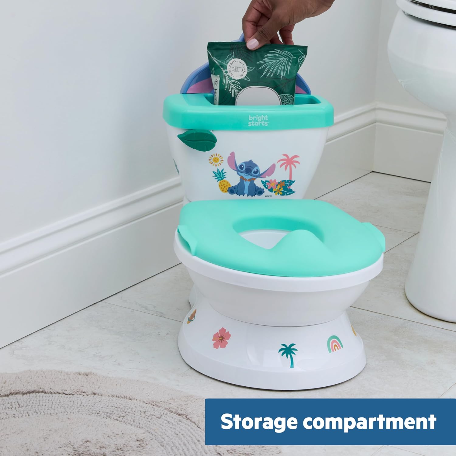 Thumbnail 6 de Disney Baby Stitch My Size Töpfchen von Bright Starts – 2-in-1 Trainingstöpfchen mit Spülgeräusch