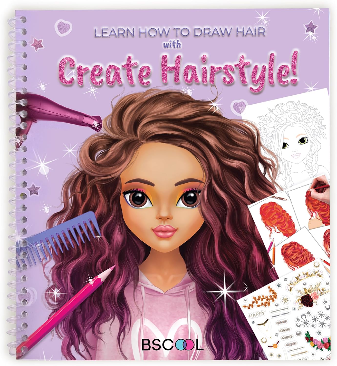 Detalle de BSCOOL A266147 Create Hairstyles Fashion Design Activity Book with Stickers