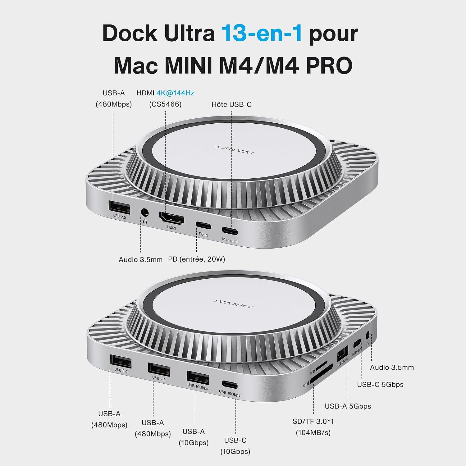 Thumbnail 1 de IVANKY Dock Mac Mini M4 13-en-1