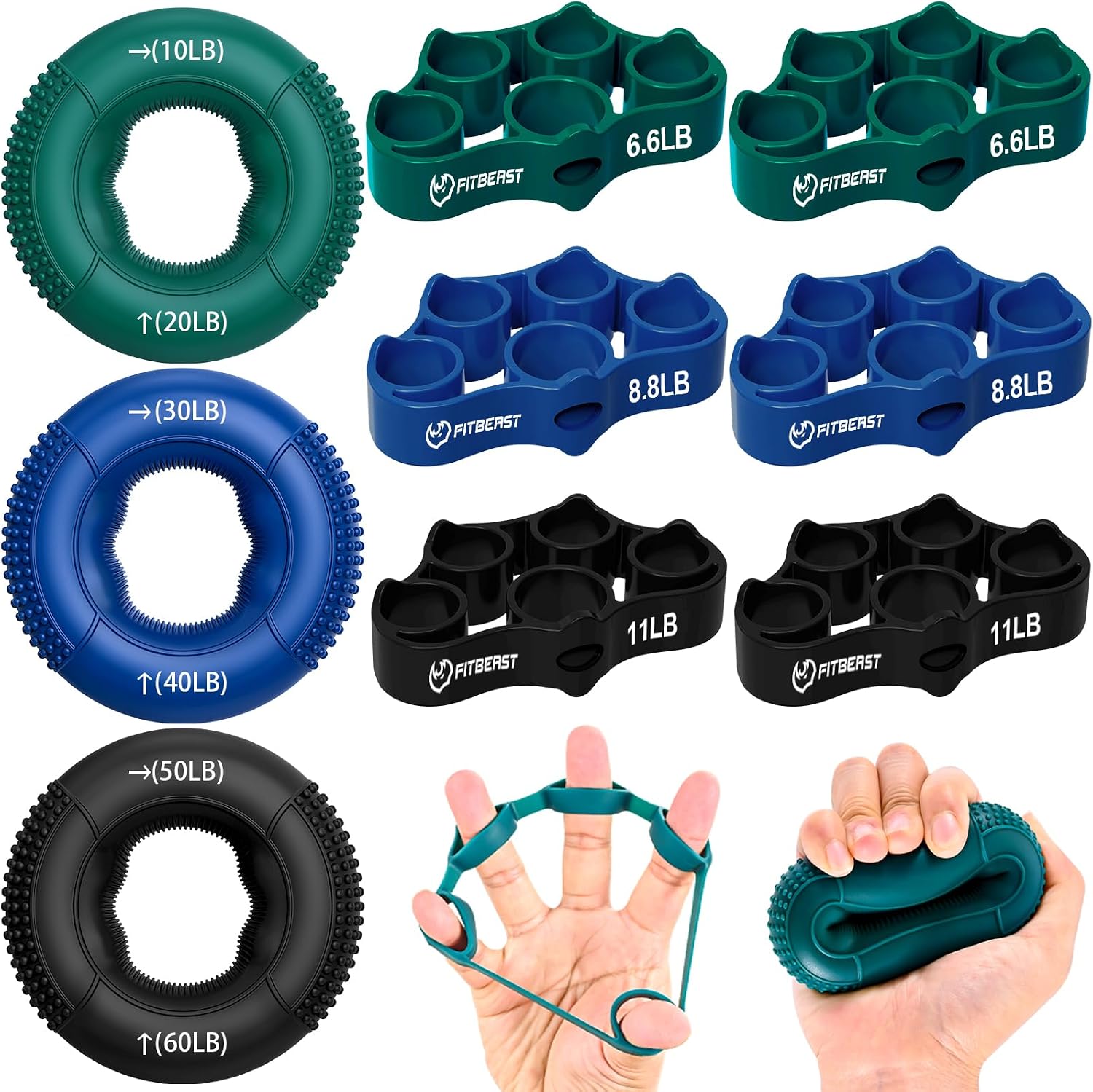 FitBeast Grip Strength Trainer 9-Piece Kit