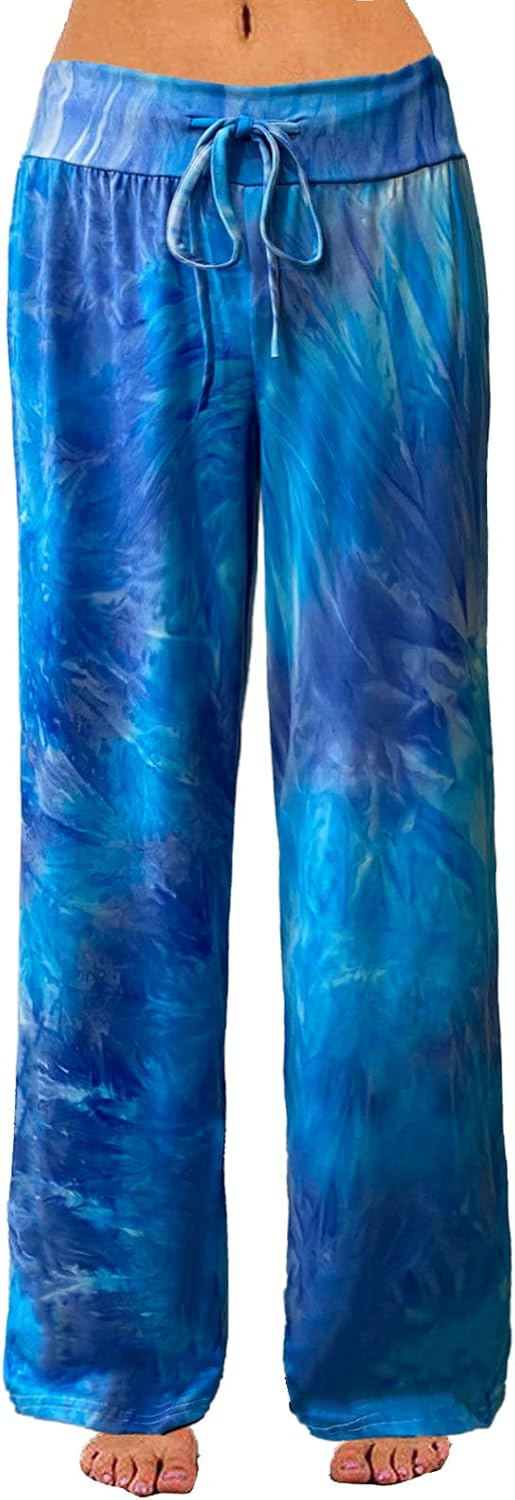 Thumbnail 5 de cko Women's Comfy Casual Stretch Pajama Pants with Drawstring Palazzo Lounge Pants Wide Leg