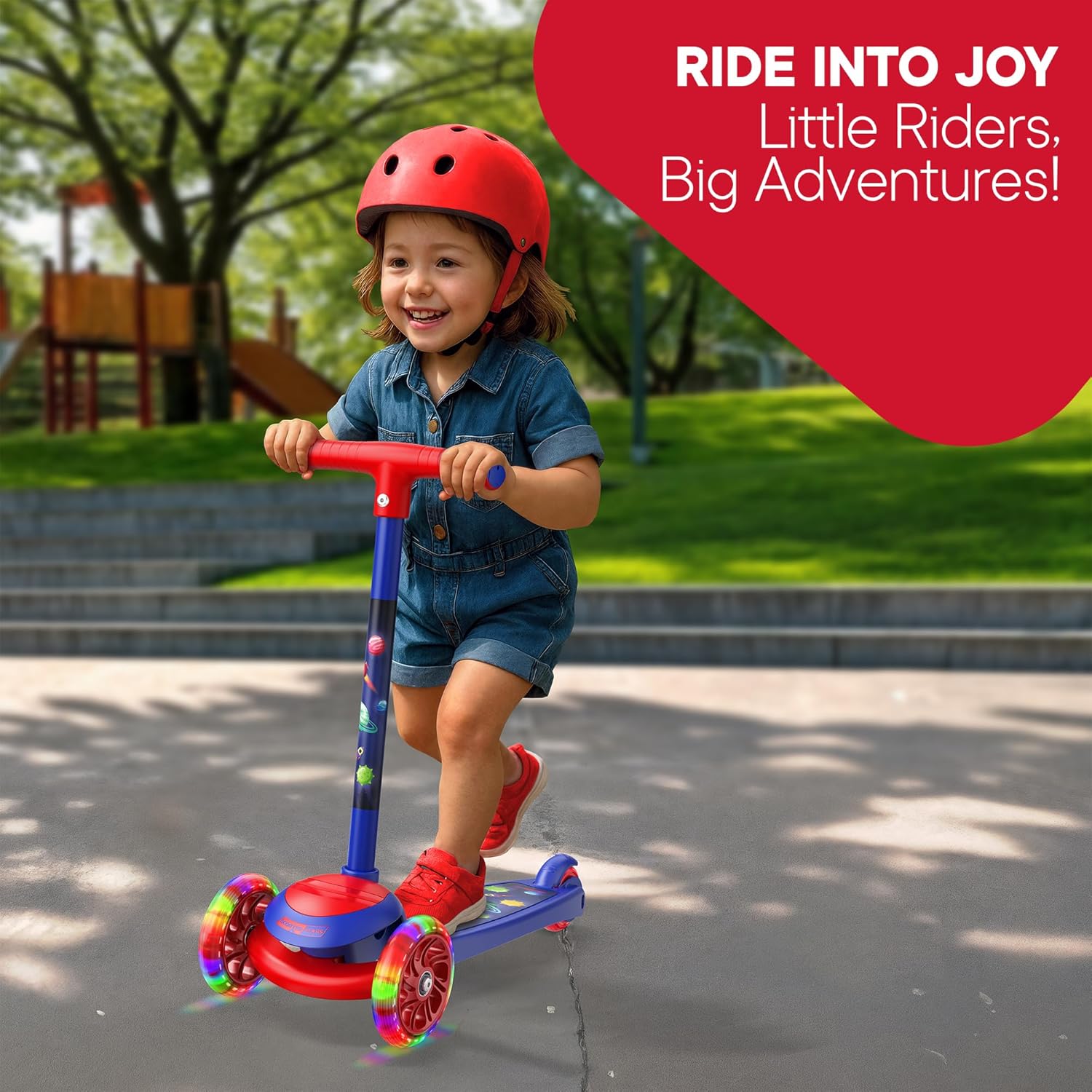 Thumbnail 3 de 3 Wheel Scooter for Kids LED Light Wheels 🛴