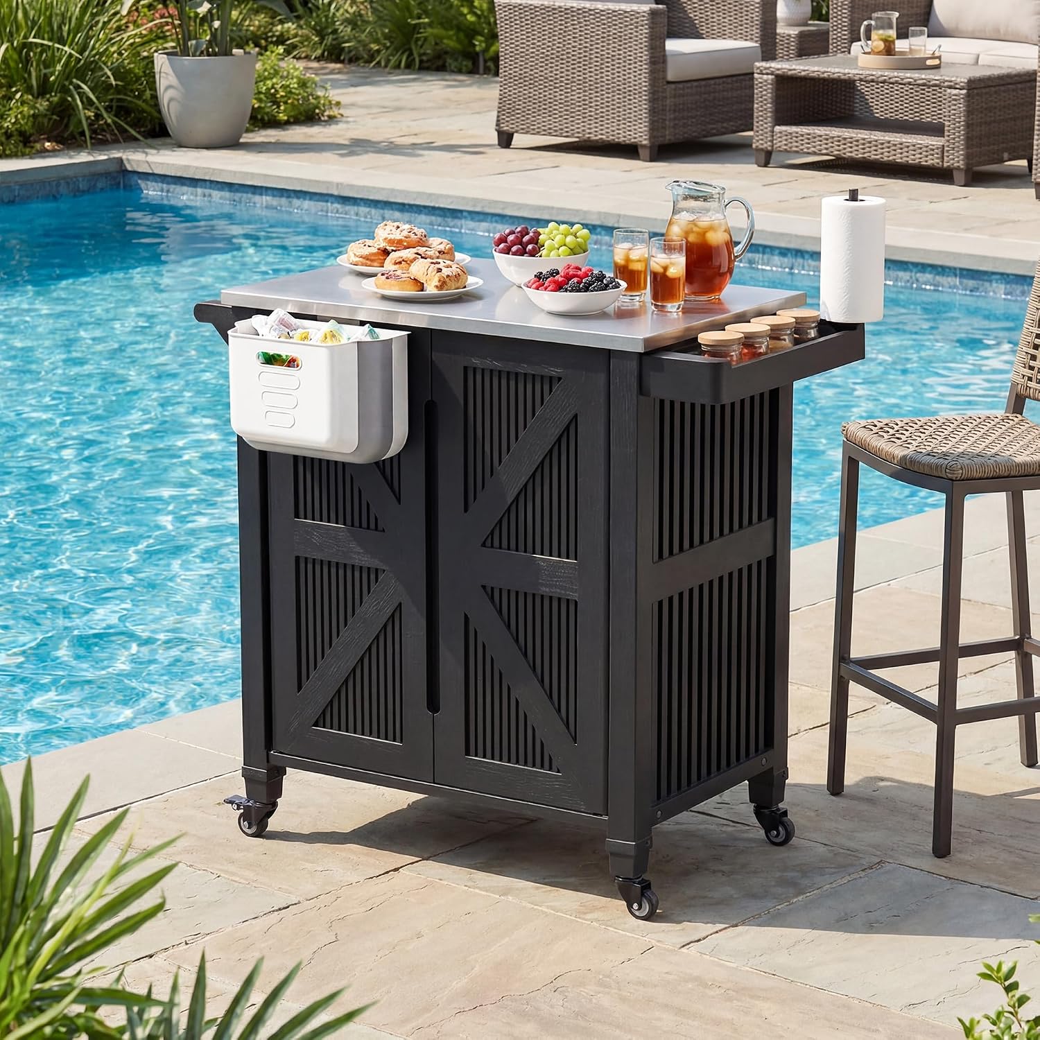 Detalle de Outdoor Grill Cart with Stainless Steel Top