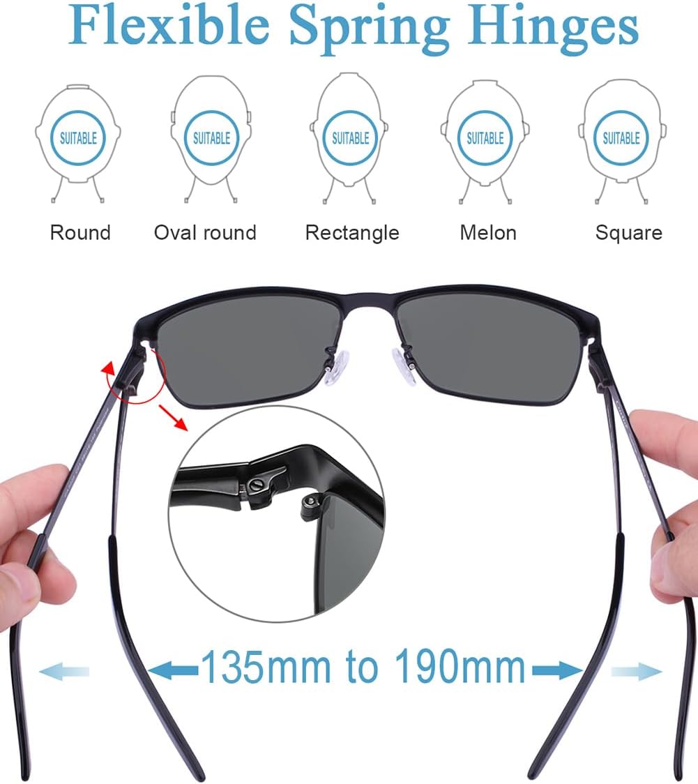 Thumbnail 4 de CARFIA Polarisierte Herren Sonnenbrille Metallrahmen UV400