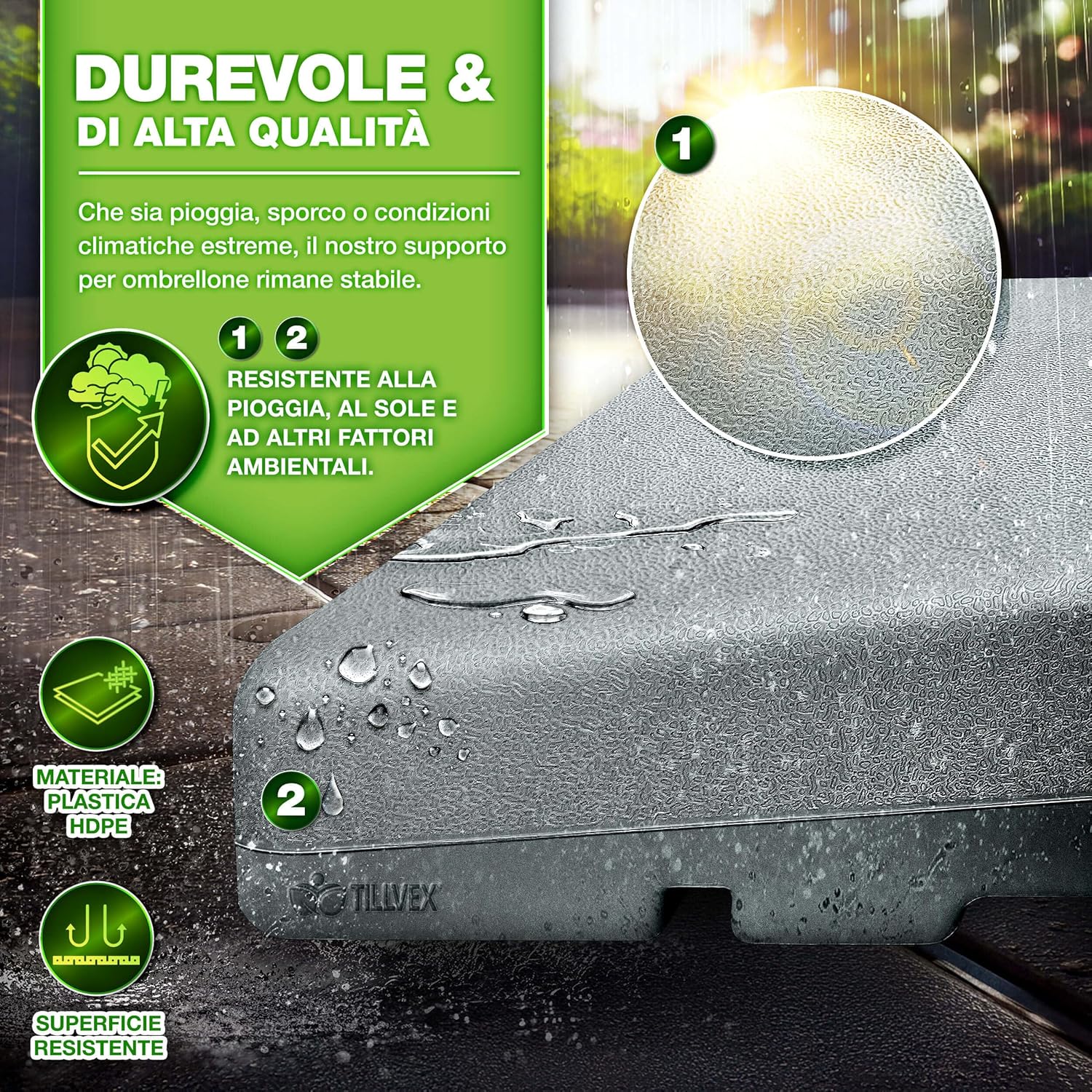 Detalle 2 de tillvex Base Ombrellone 90 L / 120 kg 🌂