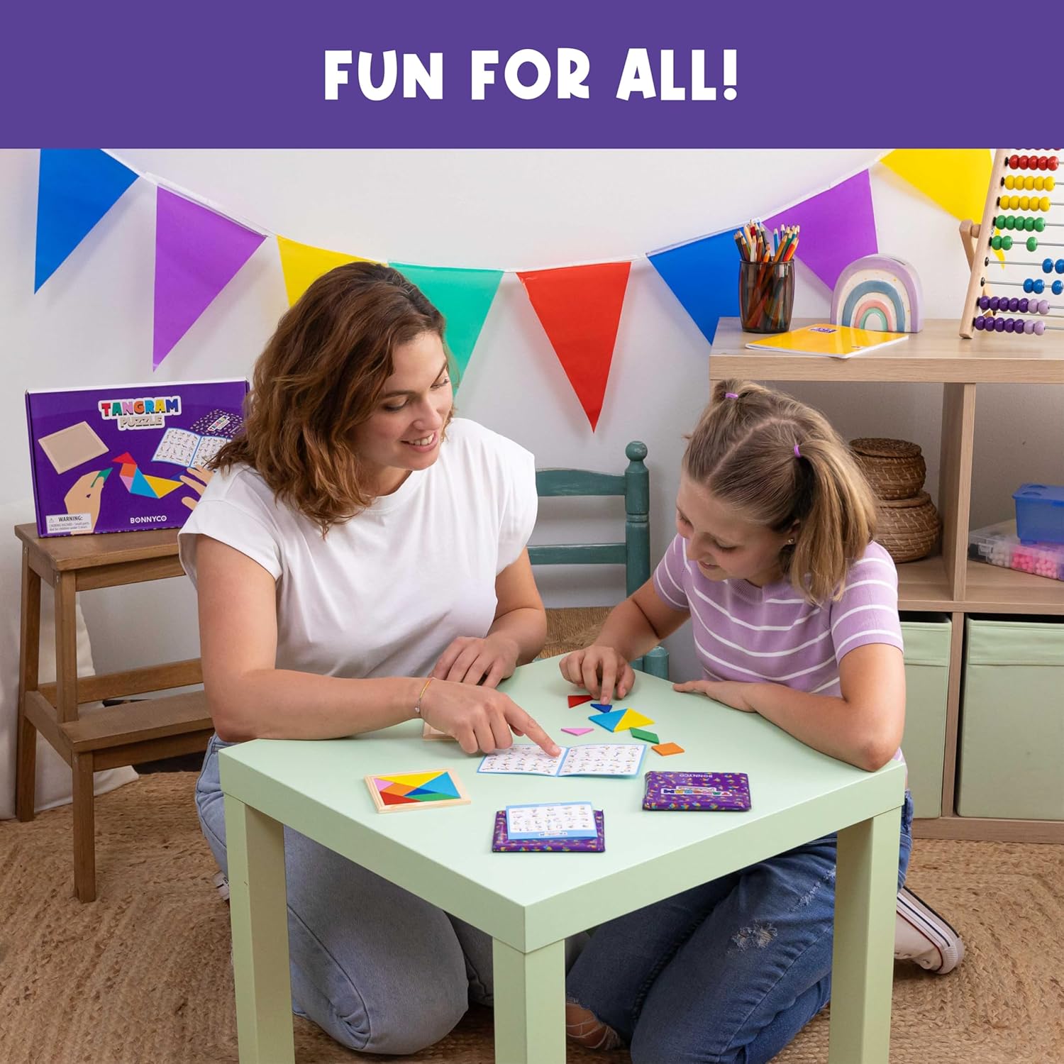 Thumbnail 6 de BONNYCO Tangram Pack 30 Wooden Puzzles 3.9"