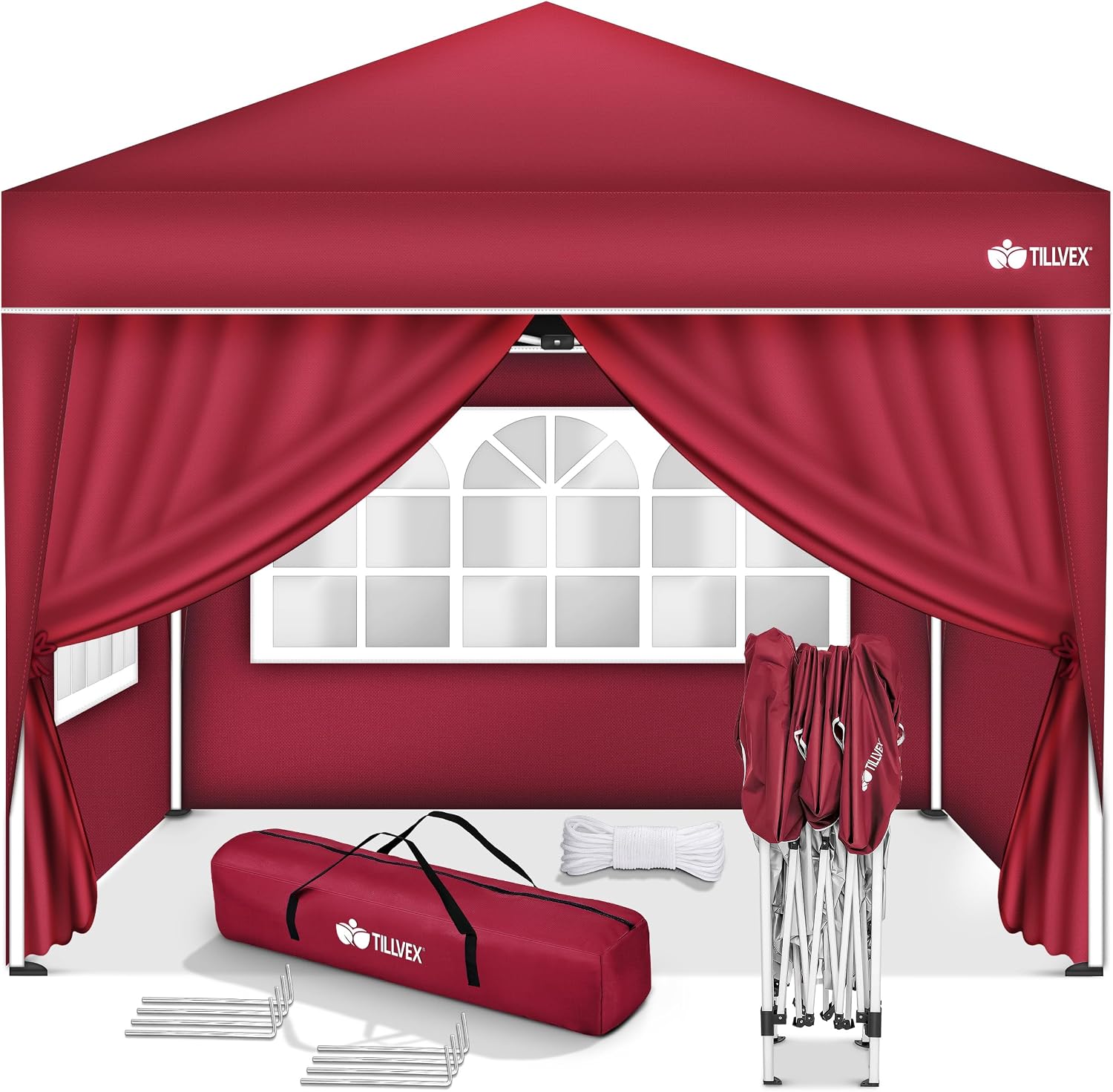 Detalle de tillvex Gazebo 3x3m impermeabile 3 livelli 🌤