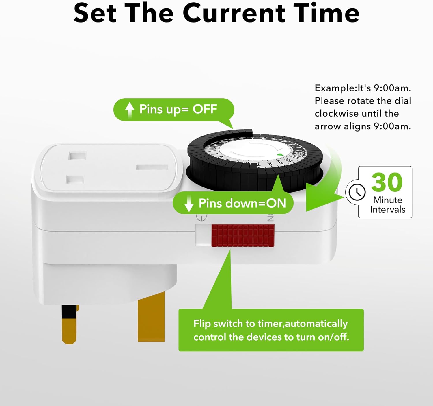 Thumbnail 6 de HBN 24 Hour Plug-in Compact Timer 13A
