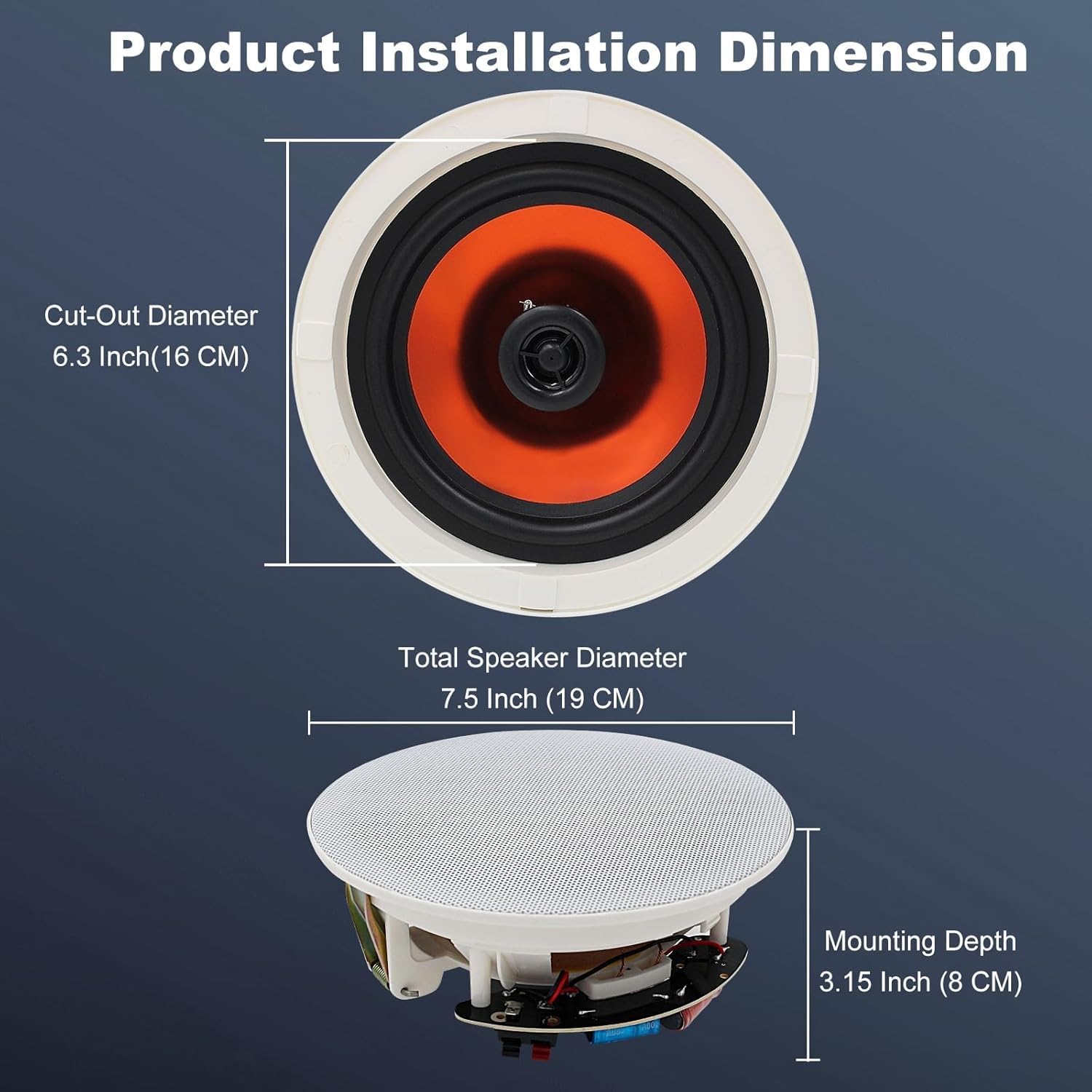 Thumbnail 6 de STUDIOFINIX 6.5" 300W Bluetooth Ceiling Speakers (2-Pack)