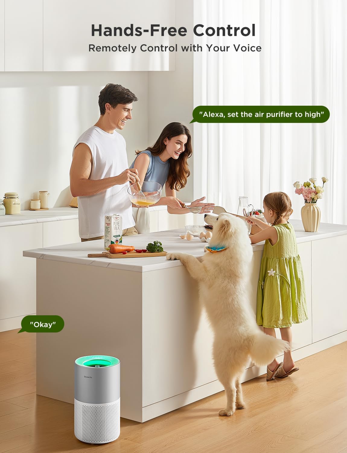 Detalle de GoveeLife H7129 Smart Air Purifier, H13 HEPA, App Control & 24 dB Sleep Mode