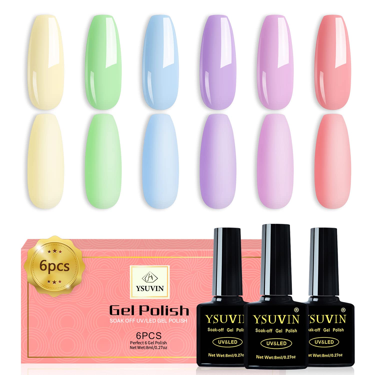 Thumbnail 6 de YSUVIN UV Nagellack Cat Eye – 4 Rosé-Töne mit Magnet-Effekt, 8 ml pro Flasche