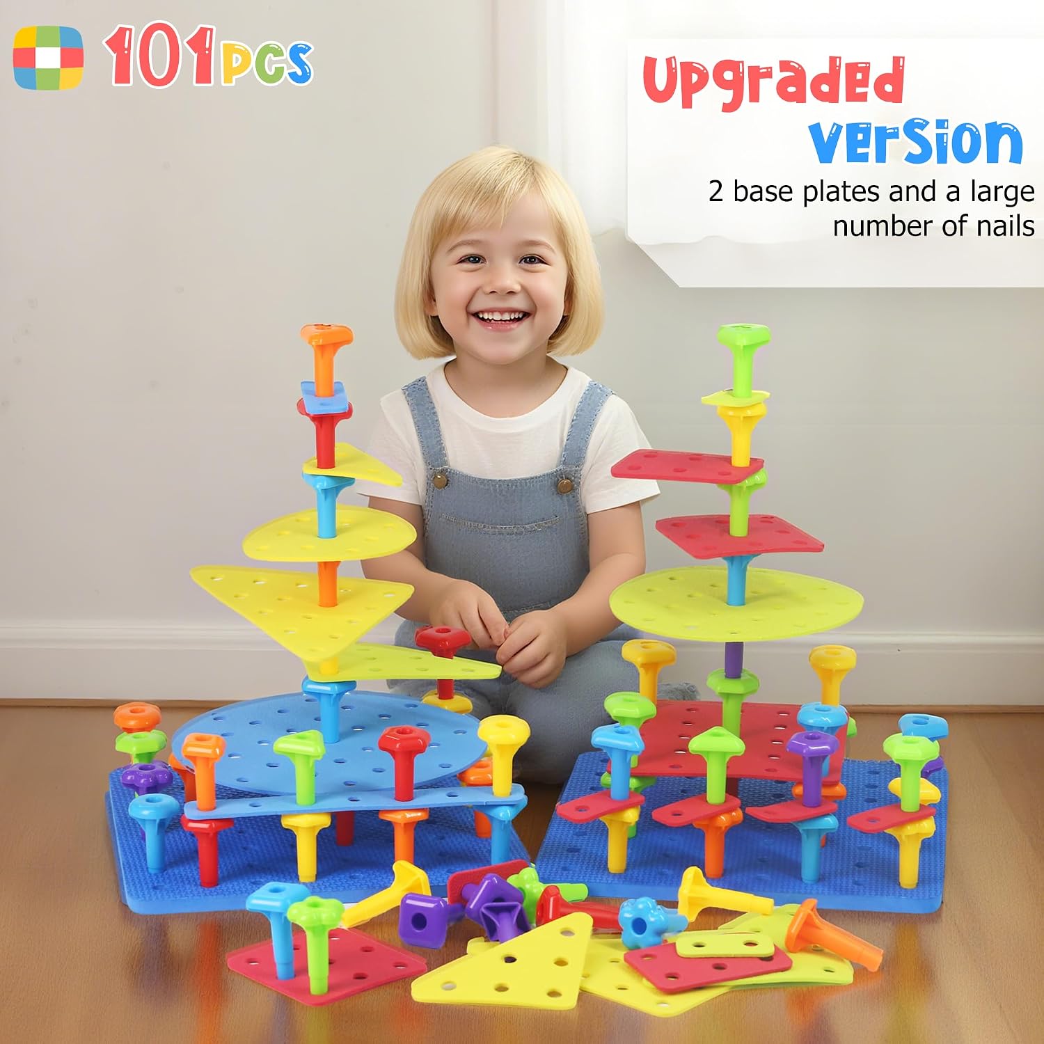 Detalle de Peg Board Toy Set 73-Piece STEM Building Kit