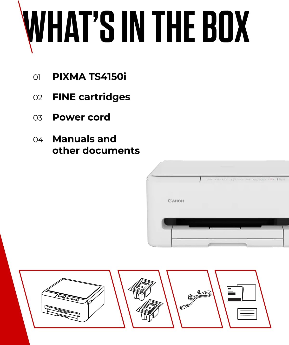 Thumbnail 6 de Canon PIXMA TS4150I All-in-One Printer with Wi-Fi – White