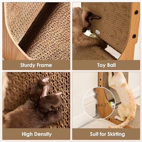 Thumbnail 4 de EHEYCIGA Griffoir en L 68 cm – Grattoir d’intérieur pour chat, jeu et détente