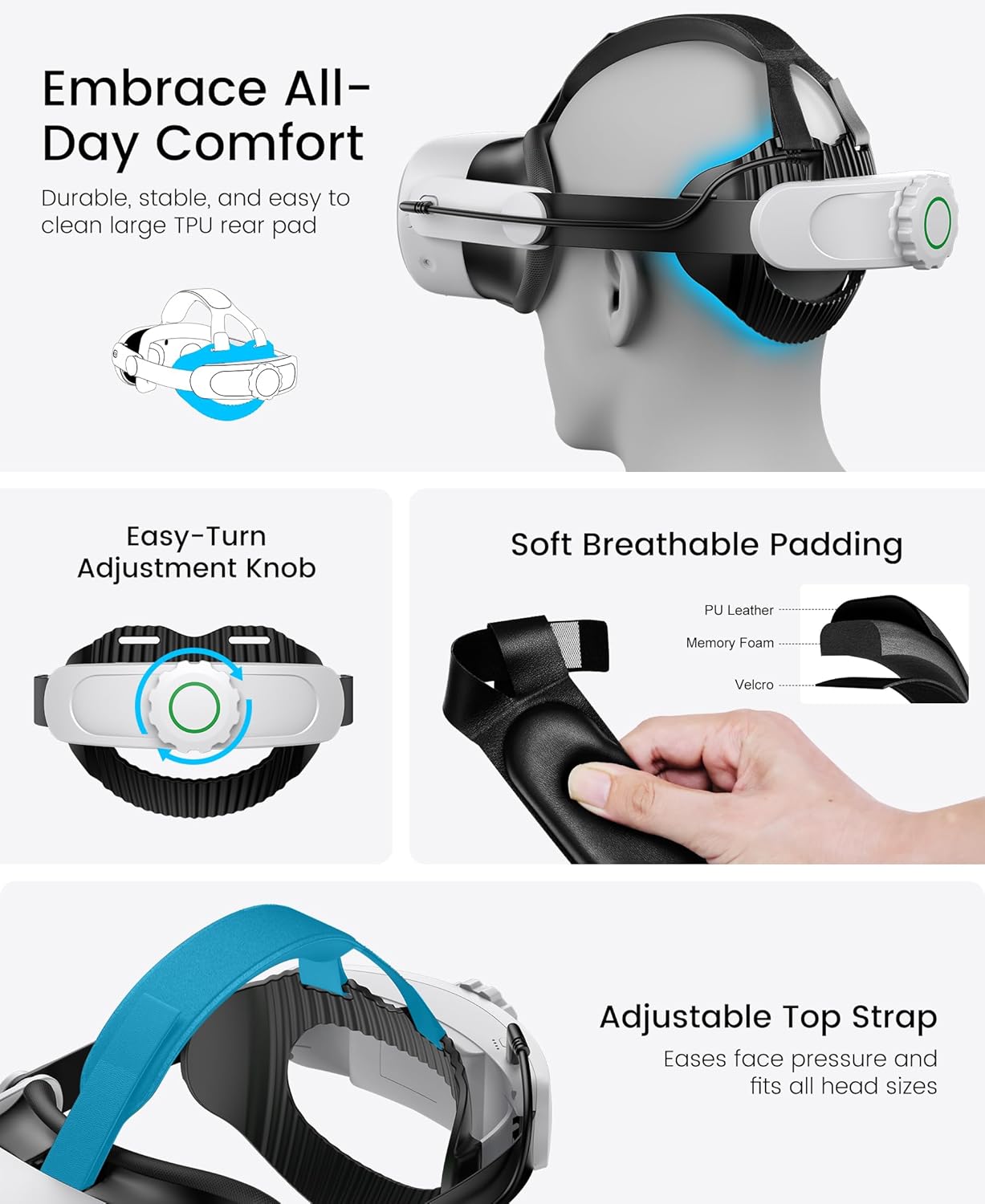 Thumbnail 6 de HELLCOOL Head Strap Replacement for Meta Quest 3S/3/2