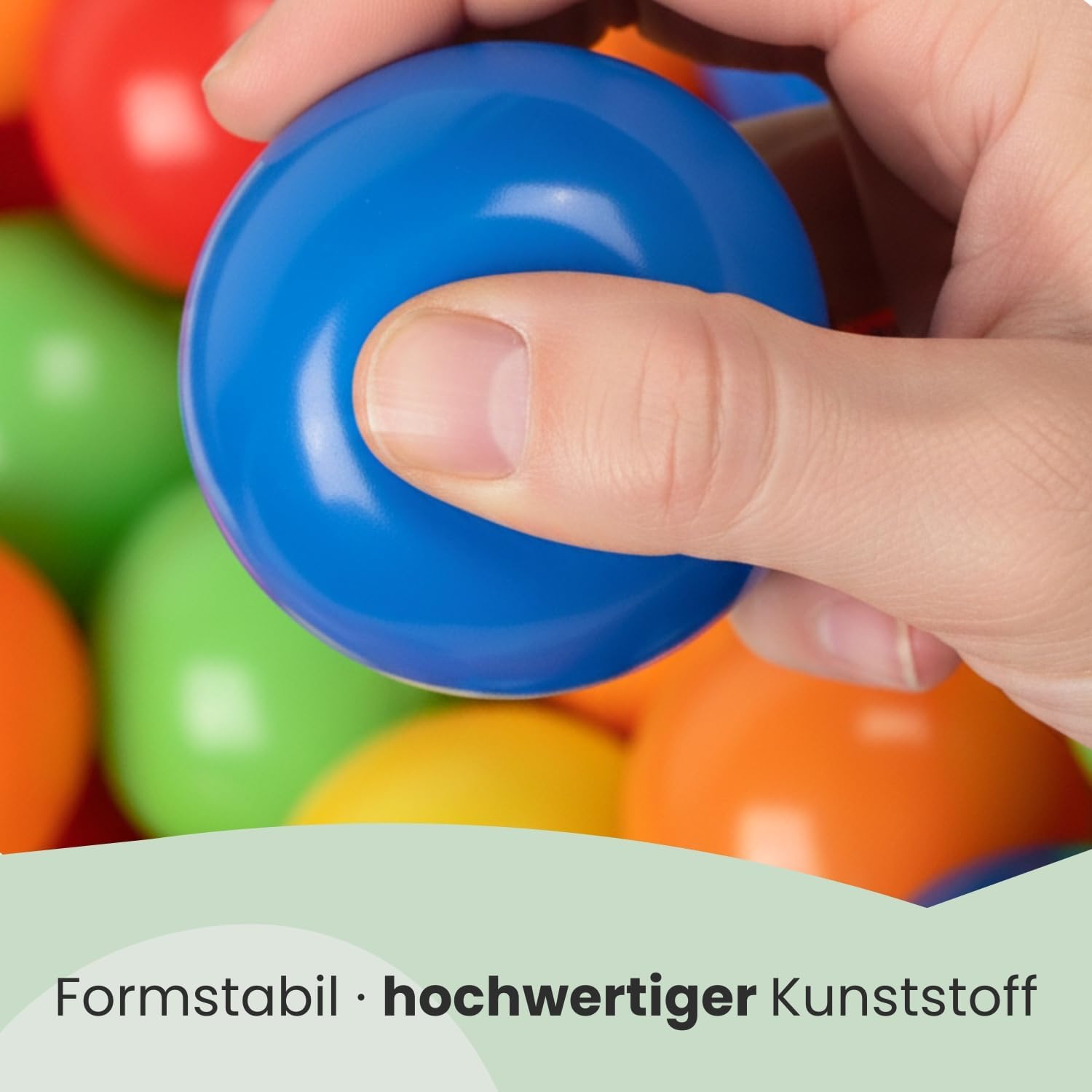 Thumbnail 6 de LittleTom 100 Bälle für Bällebad 7 cm – bunte, robuste Kunststoffbälle für Kinderzimmer, Spielzelt und Hüpfburg