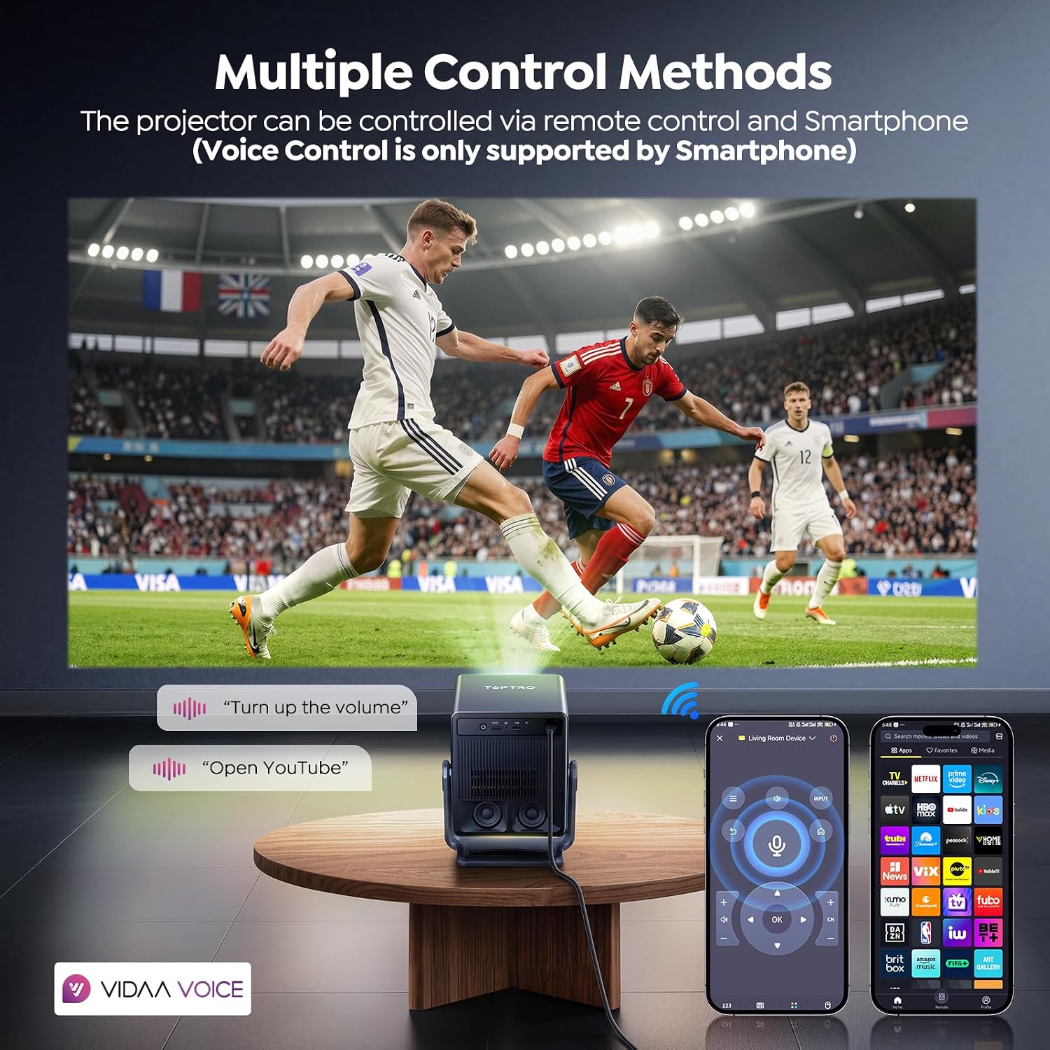 Thumbnail 3 de Projector 4K with VIDAA OS – Netflix Included, 1400 ANSI, 1080p native, HDR10, WiFi 6, Dolby Audio