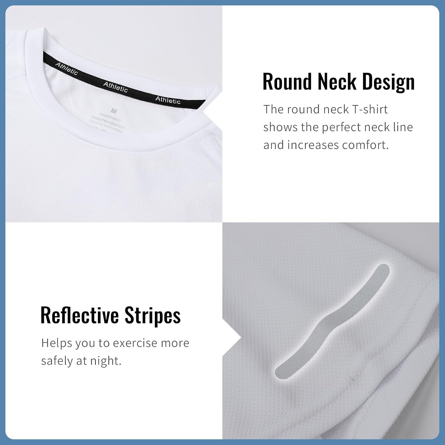 Detalle 2 de ZENGVEE Men’s Gym T-Shirts — athletic quick-dry, moisture-wicking sports tops