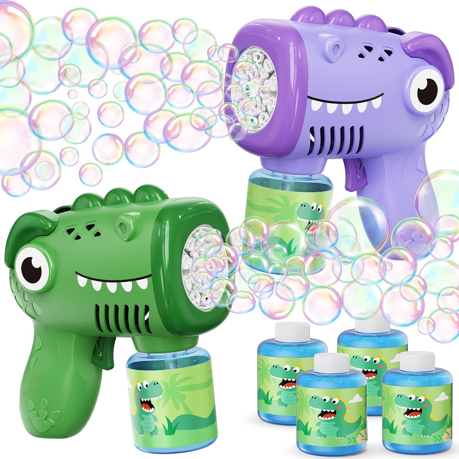 Detalle de Yunaking 2-Pack Bubble Machine Gun for Kids: Rechargeable Outdoor Bubble Fun