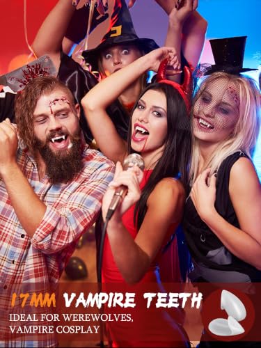 Thumbnail 6 de POCIONE Fake Vampire Fangs for Adults, 3 Pairs with Adhesive Beads