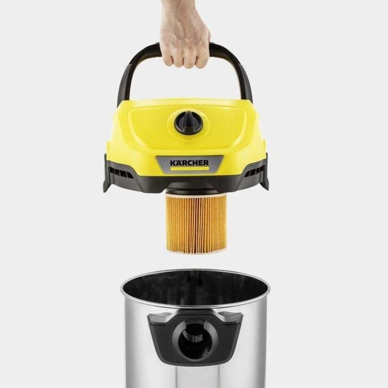 Detalle 2 de Kärcher WD 3-18 S: Aspiradora sin cable 17 L, 225 W para seco y húmedo (negro/amarillo)