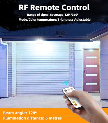 Detalle de MEIKEE Foco Solar Exterior con Mando a Distancia (78 LEDs) — Iluminación versátil para jardín y terraza