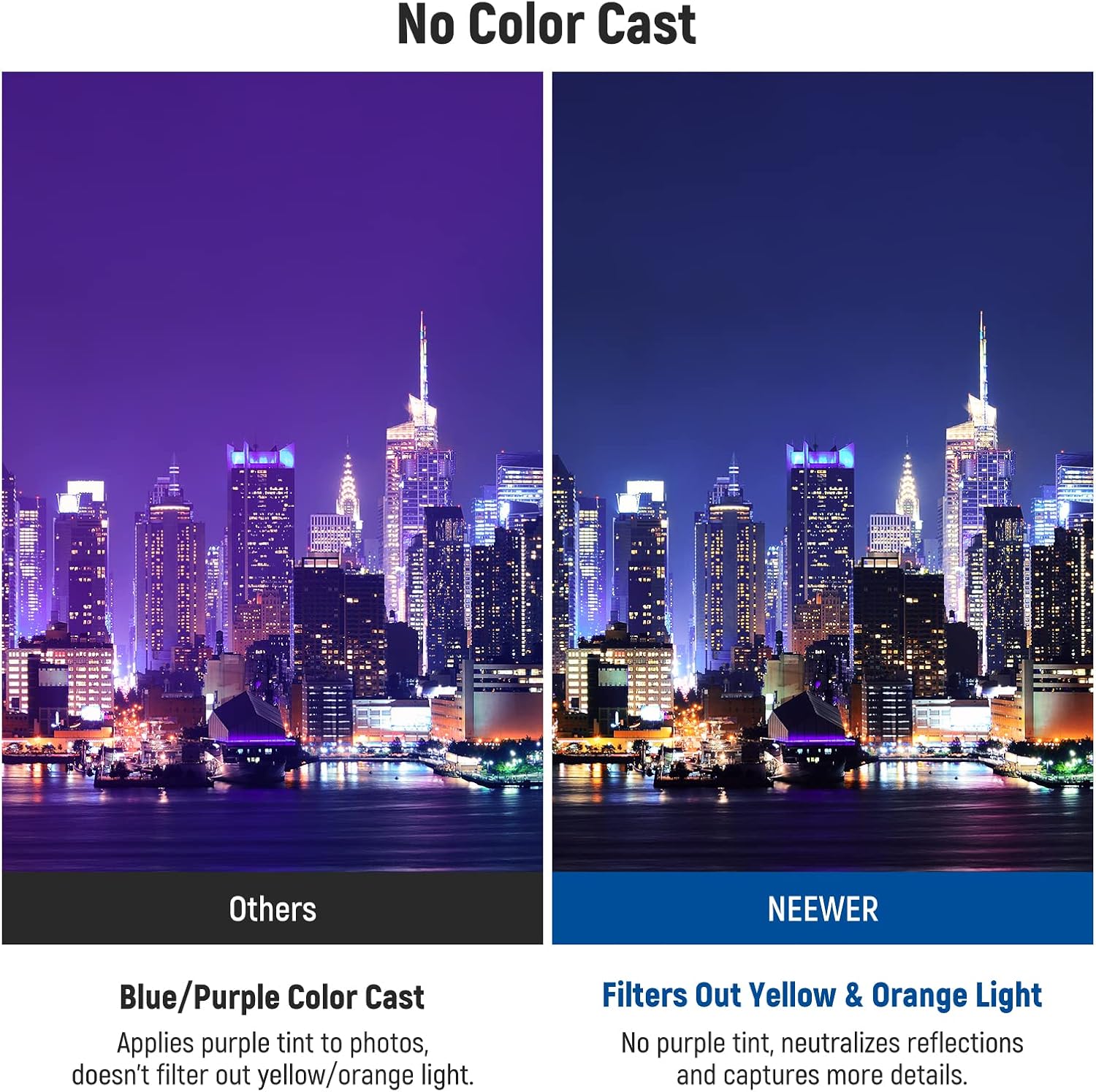 Thumbnail 3 de Neewer 100 x 100mm Natural Night Square Filter for light pollution reduction with 30-layer nano-coated HD neodymium glass