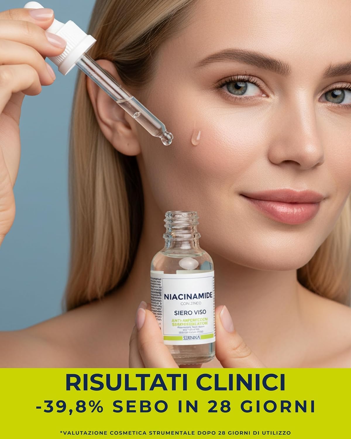 Detalle de SERININA Siero Viso Niacinamide e Zinco | Glass Skin Ritual – Made in Italy, 30ml
