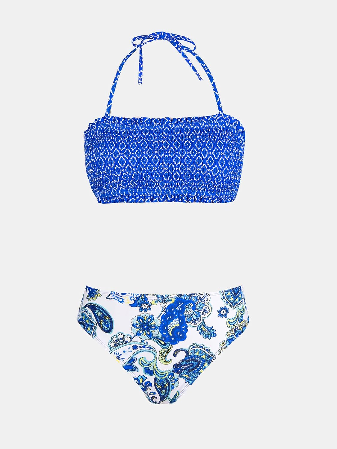 Thumbnail 4 de CUPSHE Bikini deux pièces pour femme – Haut bandeau noué dans le dos et bas taille moyenne