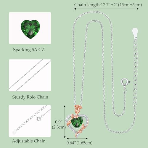 Detalle de Collier Femme Argent Cœur MISUMOR – Pendentif zircon cubique et design romantique