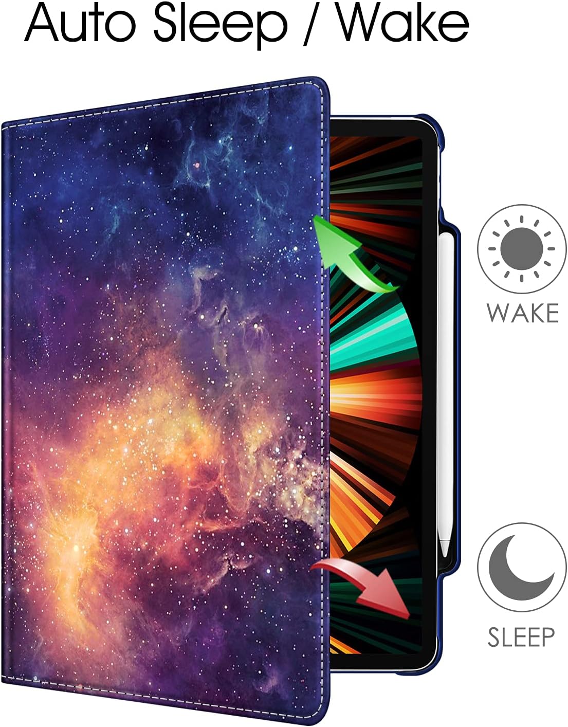 Detalle de Fintie Hülle für iPad Pro 12.9 Zoll 6. Generation (2022) – incl. Stifthalter, 360° Drehschale und Auto Schlaf/Wach