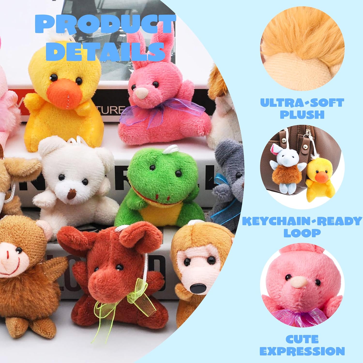 Thumbnail 3 de JOYIN 24 Pack Mini Animal Plush Toys 24pcs