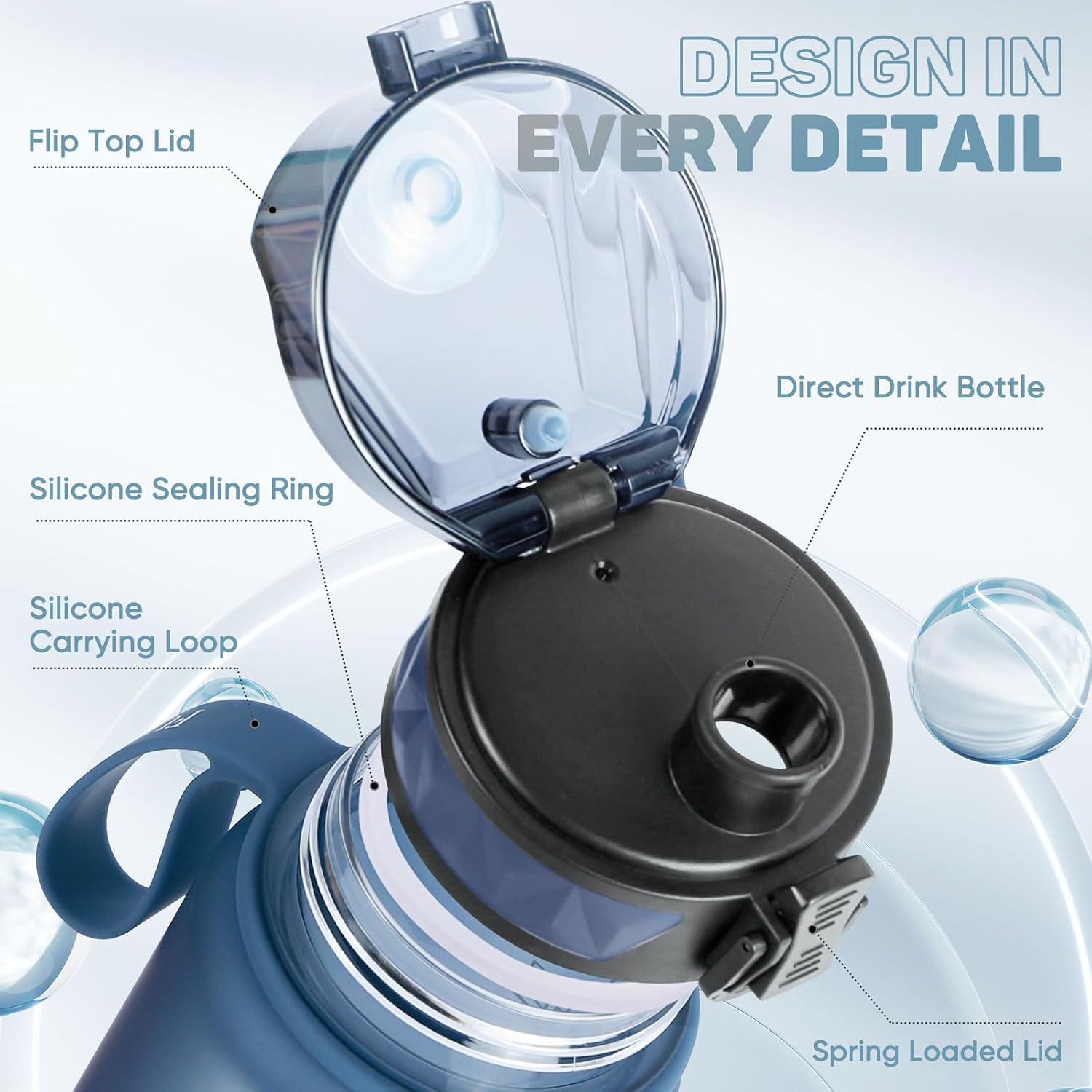 Detalle de FULDENT Fuldent Trinkflasche 1 l Sportflasche