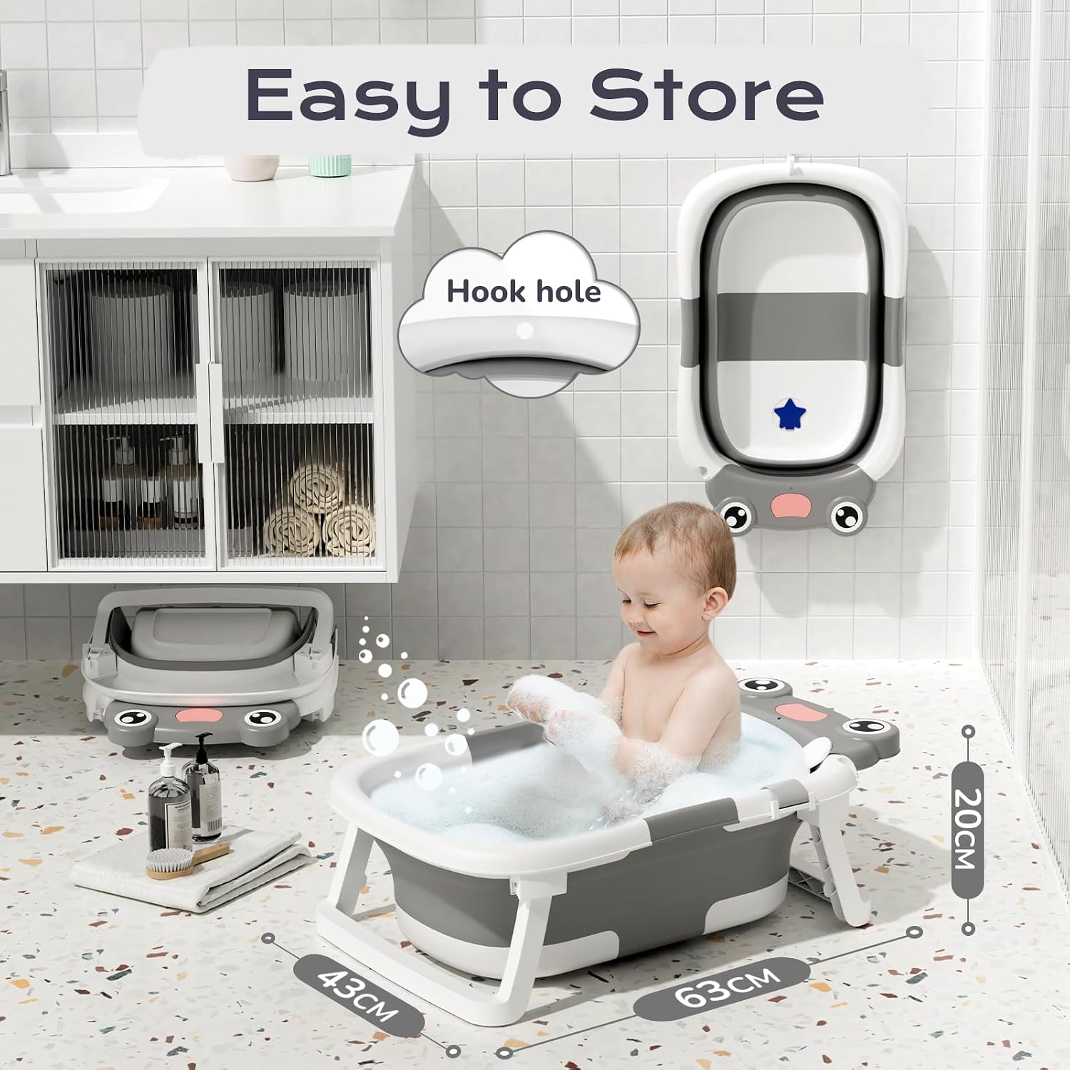 Thumbnail 3 de COOSEYA Foldable Baby Bath Tub 0–18 Months