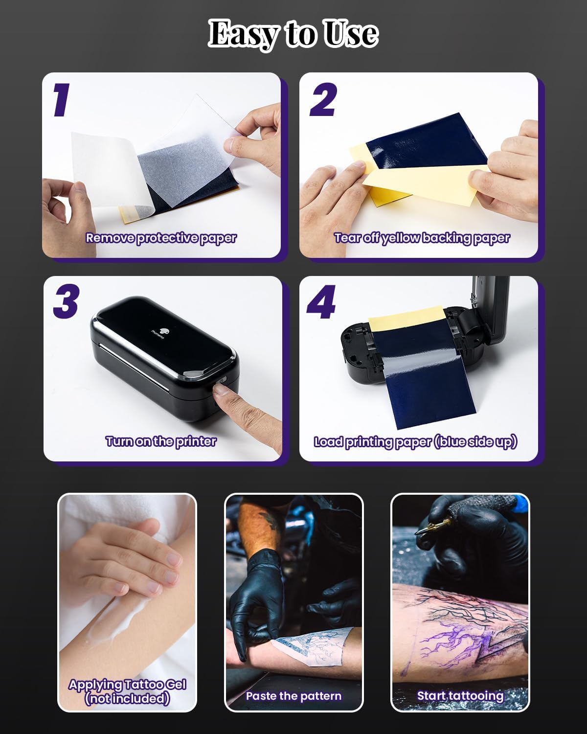 Thumbnail 6 de Phomemo TP31 Tattoo Drucker – kabelloser Stencil-Drucker für unterwegs (77 mm Druckgröße)