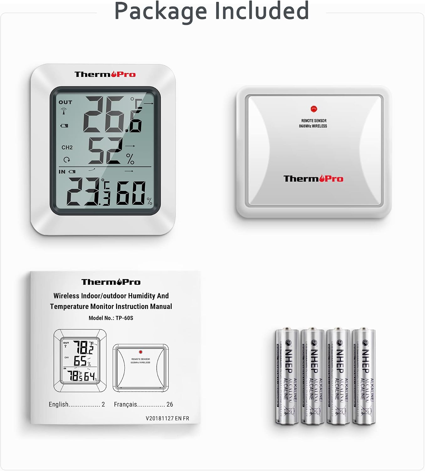 Thumbnail 6 de ThermoPro TP60S termometro wireless interno esterno