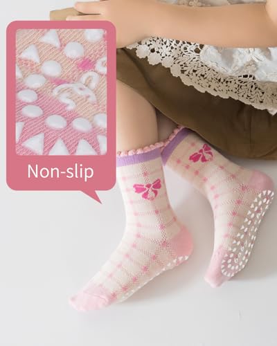 Detalle de Kyopp calcetines antideslizantes infantiles, 5 pares con animales, 4-6 años