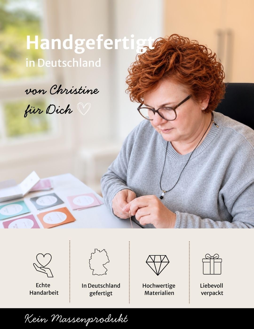 Detalle de happymaker Edelstein-Armband für Damen mit schwarzem Turmalin und goldenen Perlen – handgefertigt in Deutschland