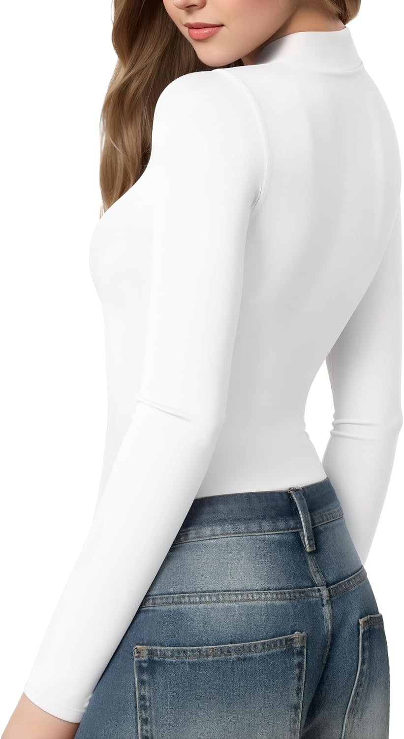 Detalle de ALGALAROUND Women's Thermal Turtle Neck Bodysuit with Fleece-L lining