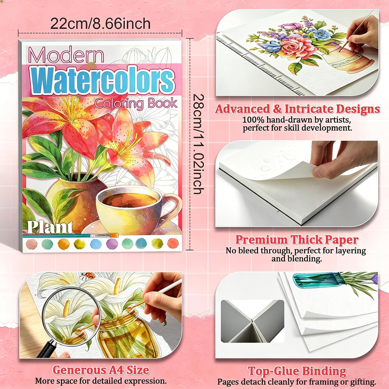 Thumbnail 2 de Watercolor Coloring Book, A4