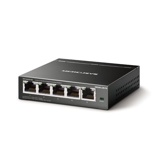 Detalle 2 de Mercusys MS105GS‑M2 Switch 5 puertos Multi‑Gigabit 2,5 Gbps 📡