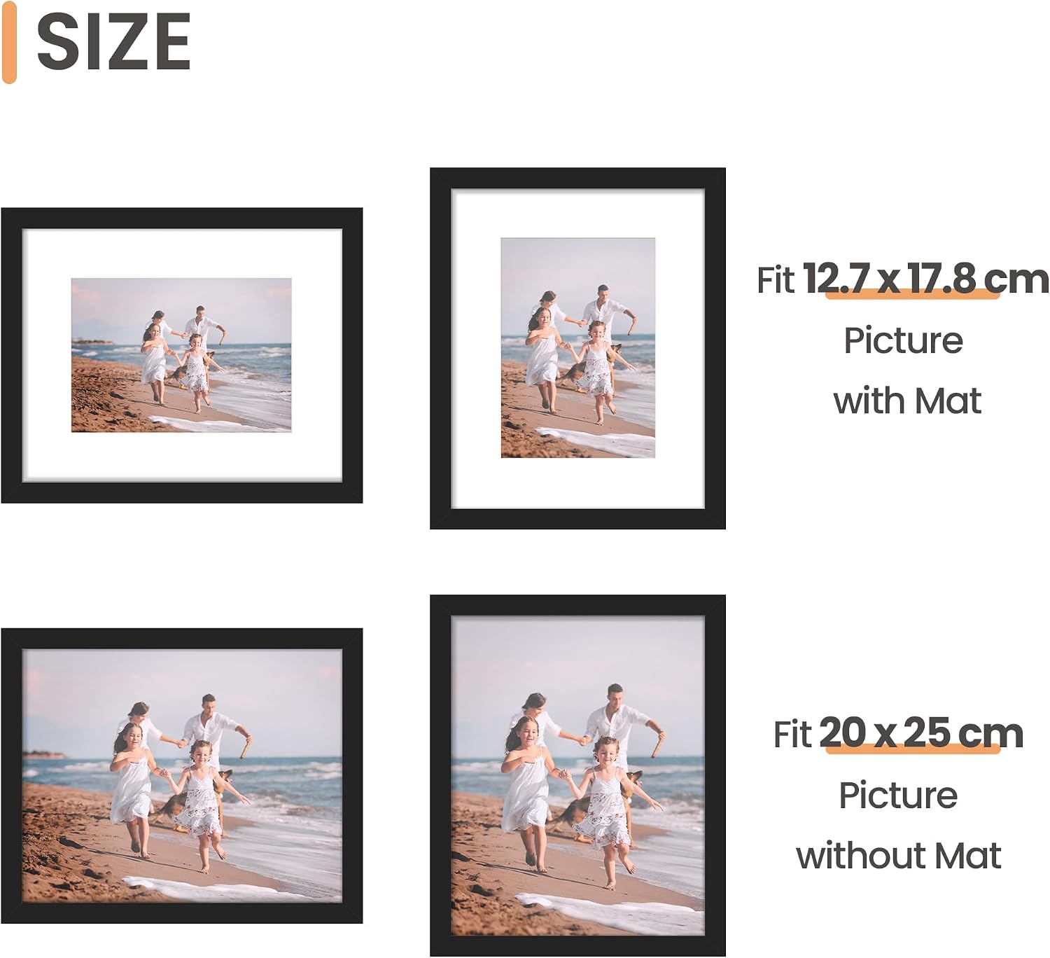 Detalle 1 de upsimples 3 Pack Black 8x10 Picture Frame