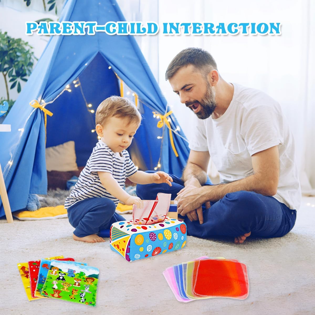 Detalle de Aiduy Baby Toys 6 to 12 Months Tissue Box Montessori Sensory Toy