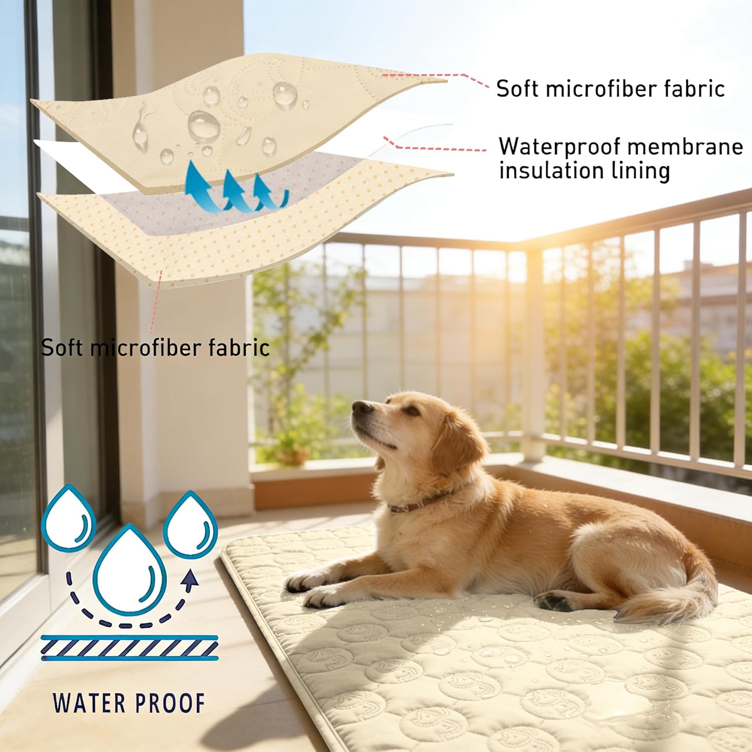 Thumbnail 4 de Pawsee Coperta impermeabile per cani 203 x 152 cm, copridivano lavabile antiscivolo