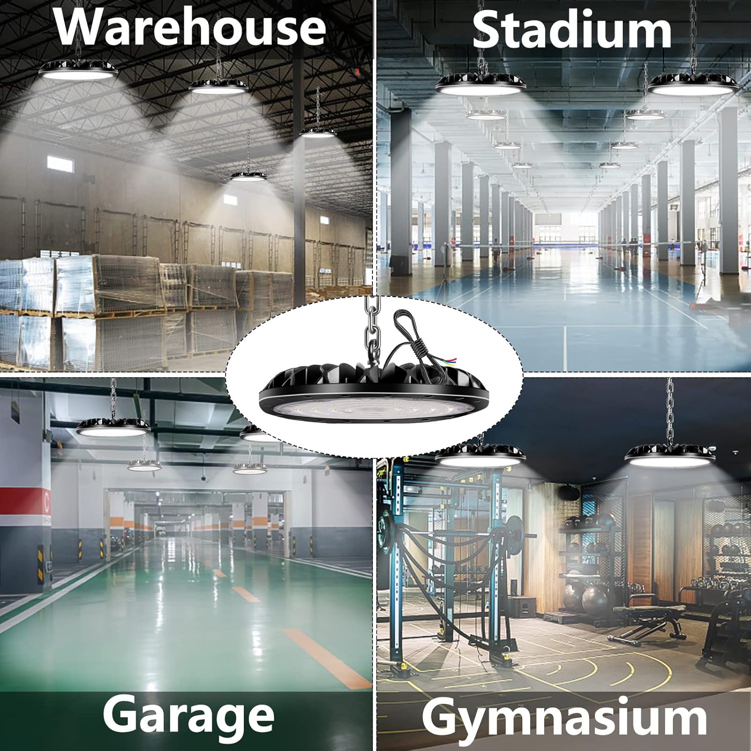 Thumbnail 6 de Royana 300W UFO LED Workshop Lamp — 6500K Cool White, 30,000 LM for Industrial Spaces